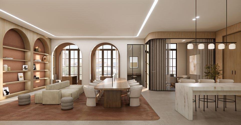 Sunset over Ras El Hekma's skyline featuring modern architecture and lush landscaping